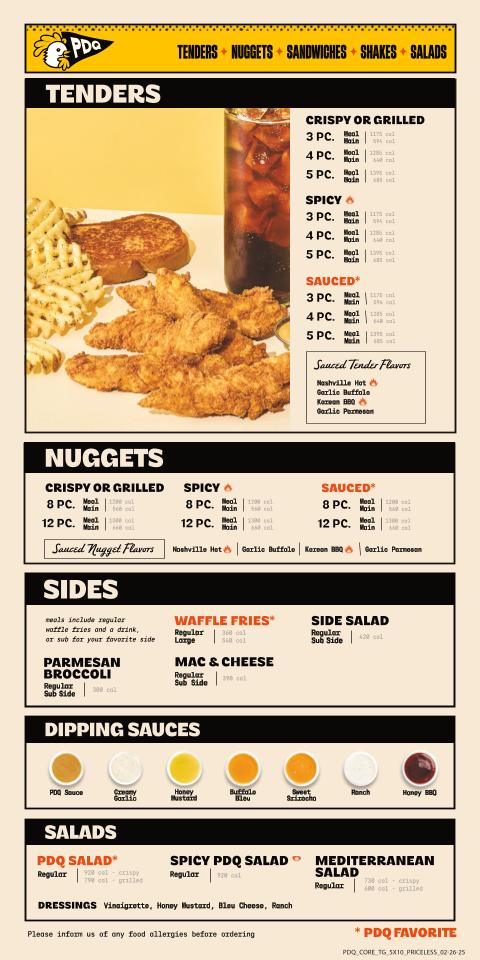 PDQ Jacksonville: Julington Creek Menu image 1